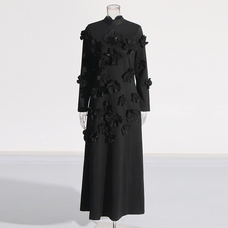 3D Floral Appliqué Maxi Dress – Luxury Floral Gown
