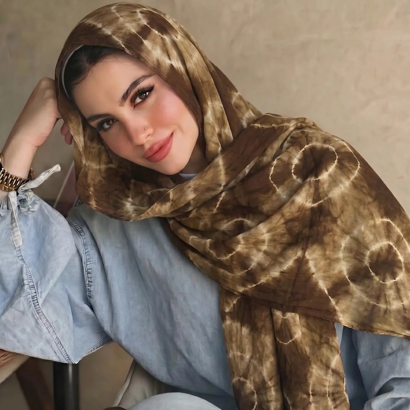 Tie-Dye Hijab Scarf(MH225)