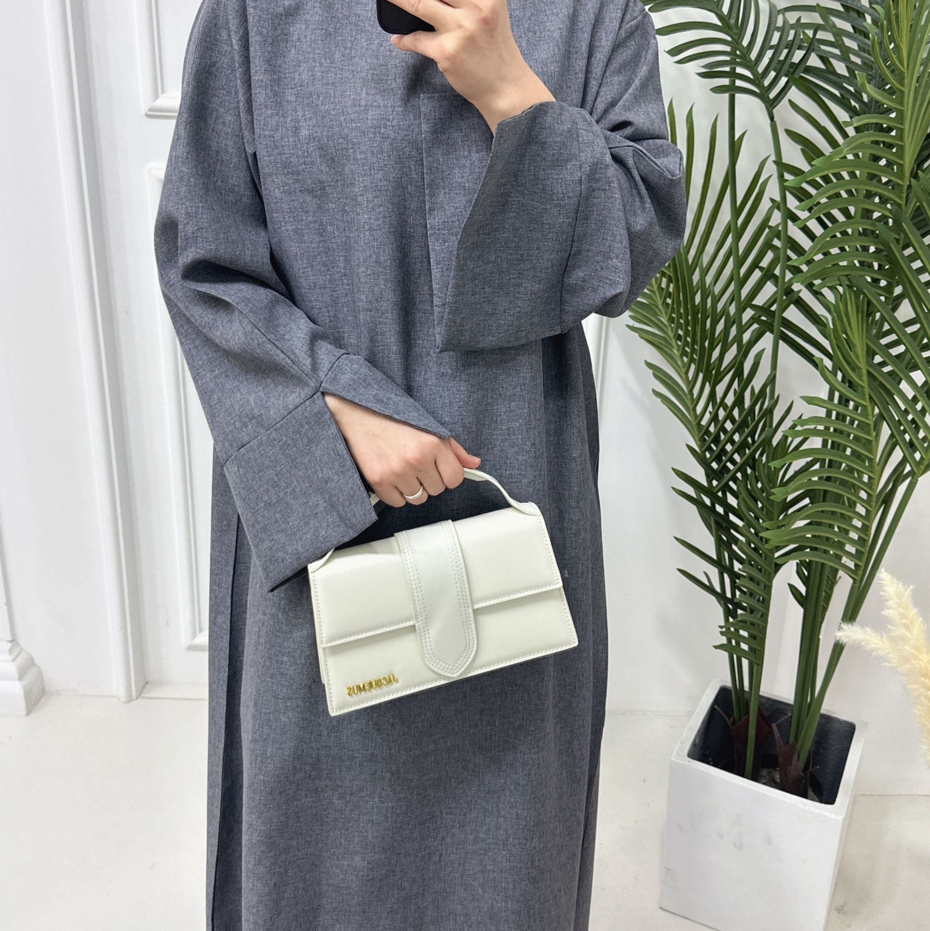 Elegant Loose Abaya with Pockets (MA104) - Mariam's Collection