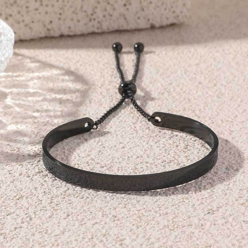 Double - sided engraved men's and women's non - fading titanium steel bracelet (with gift box)(MAC216) - Mariam's Collection