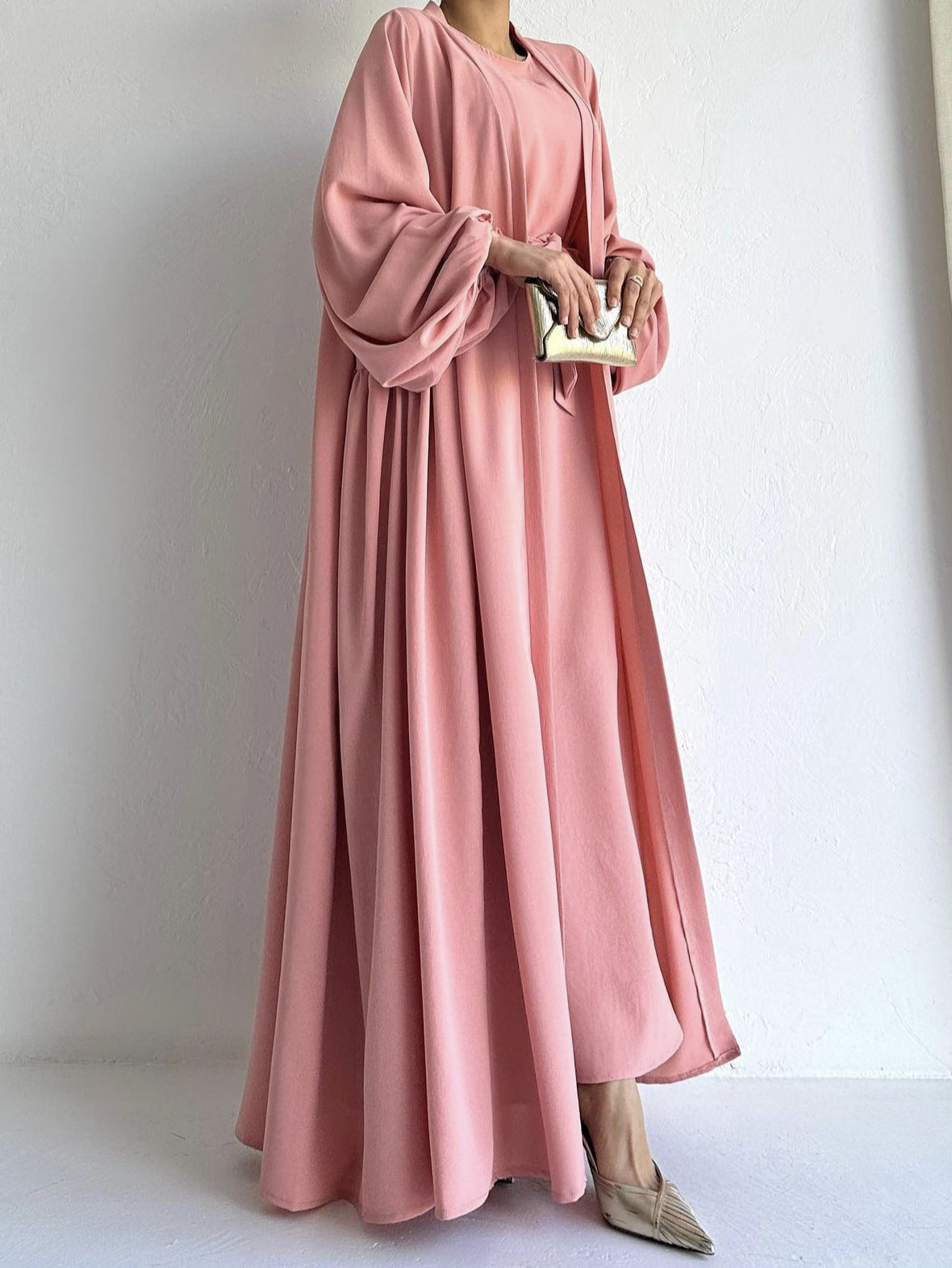 Loose Lantern Sleeve Abaya 3 - Piece Set(MOA050) - Mariam's Collection