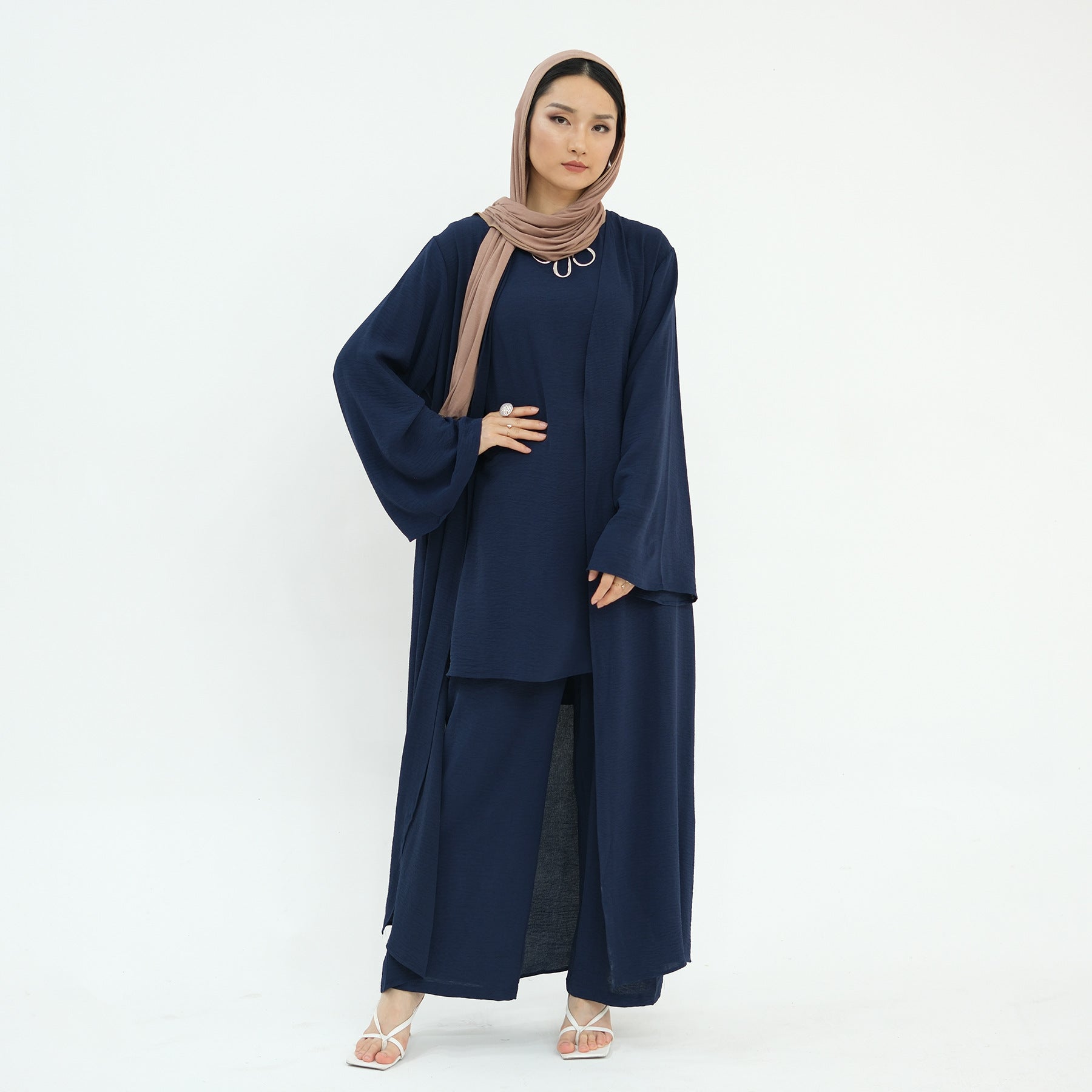 Sleeveless Top and Pants 3 - Piece Set Abaya (MOA076) - Mariam's Collection
