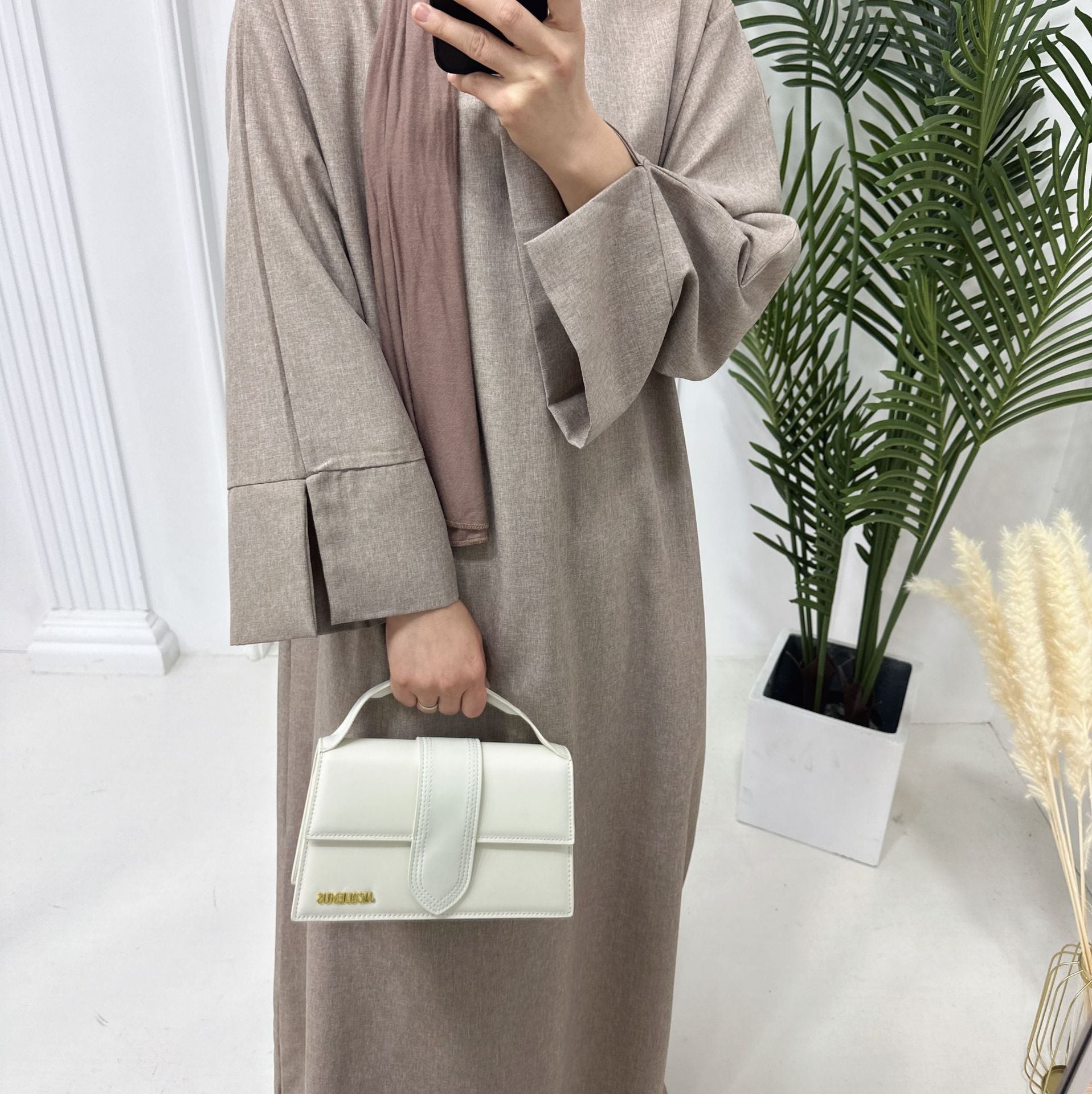 Elegant Loose Abaya with Pockets (MA104) - Mariam's Collection