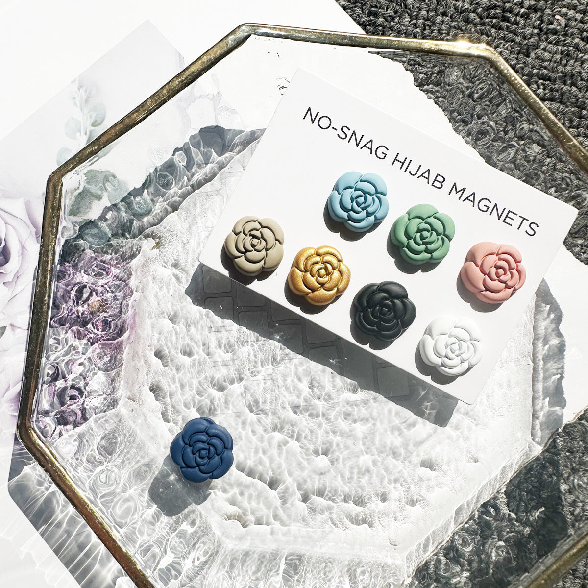  Secure Elegance Camellia Magnetic Hijab & Scarf Pin (MAC342)