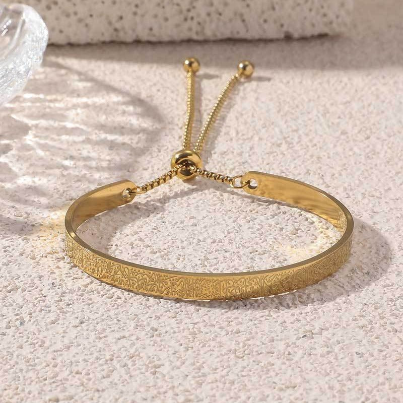 Double - sided engraved men's and women's non - fading titanium steel bracelet (with gift box)(MAC216) - Mariam's Collection
