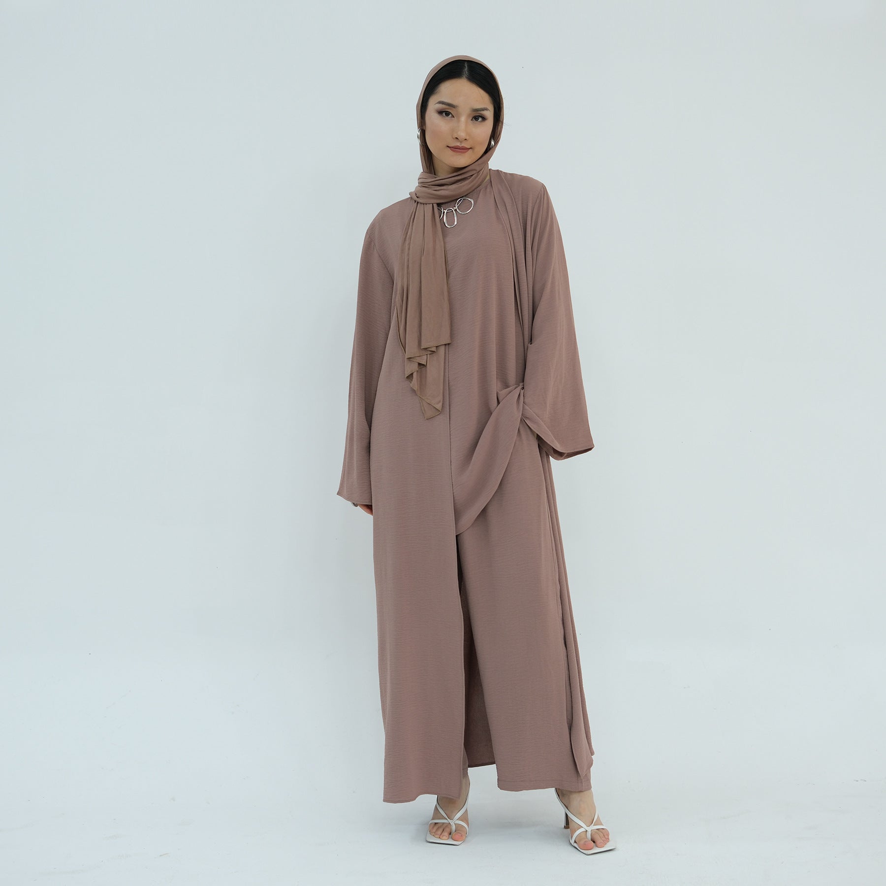 Sleeveless Top and Pants 3 - Piece Set Abaya (MOA076) - Mariam's Collection