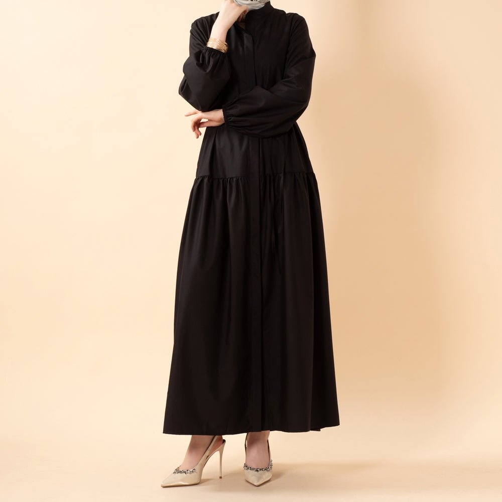Close-up of breathable Modal fabric texture on work abaya