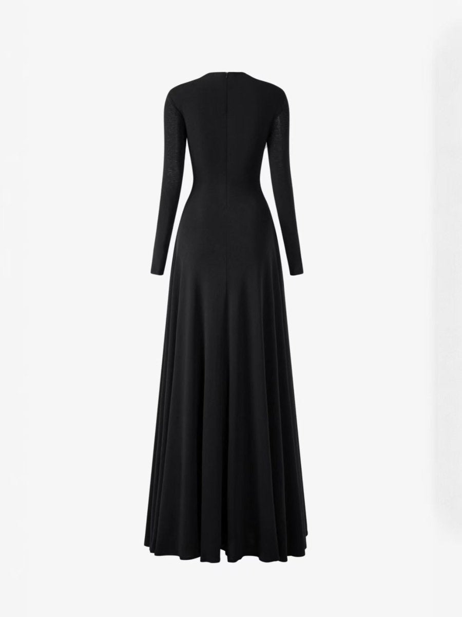 Asymmetric Ruched Gown with Diagonal Draping(MS262) - Mariam's Collection