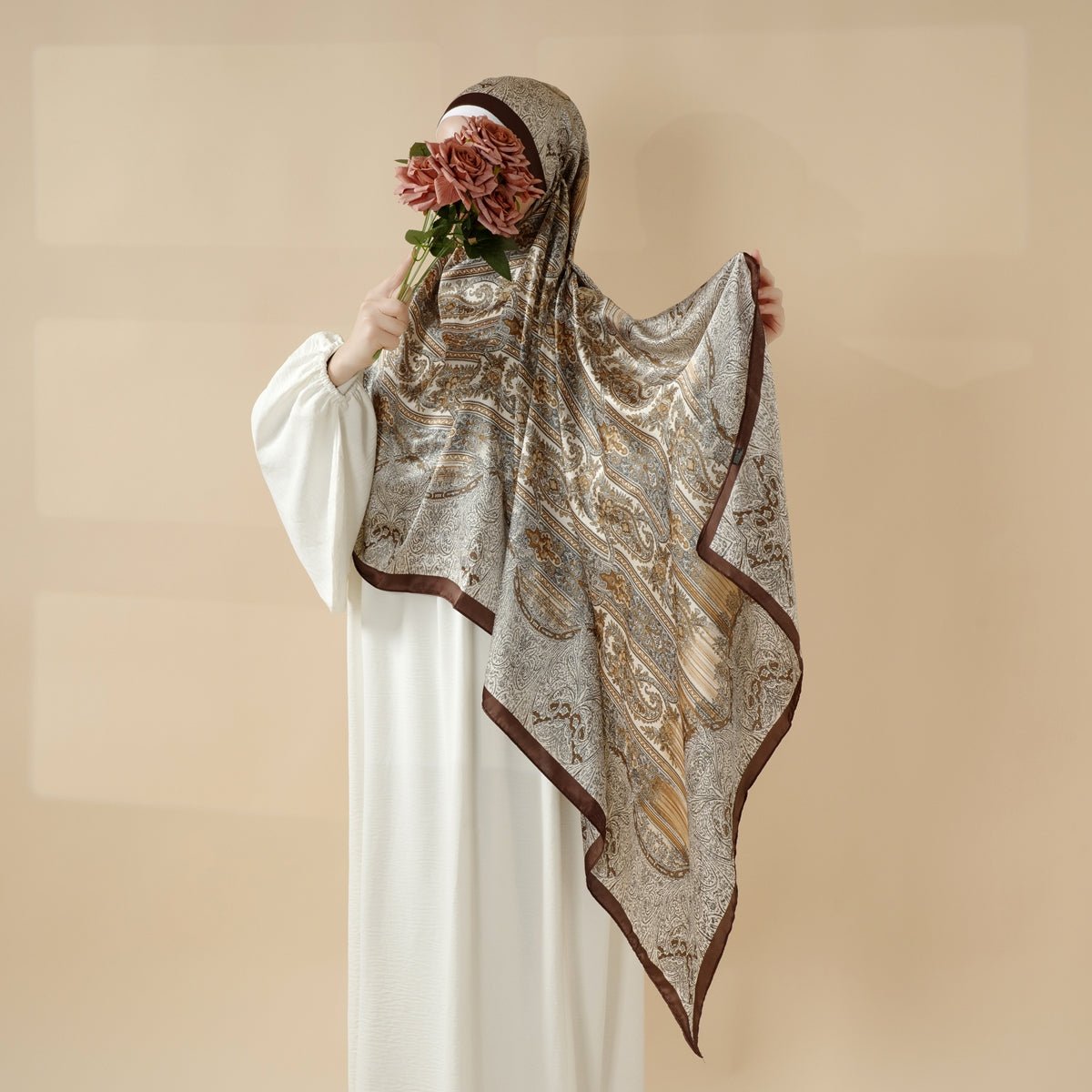 Bohemian Paisley Print Soft Scarf – Lightweight Long Shawl & Modest Hijab (MH106) - Mariam's Collection