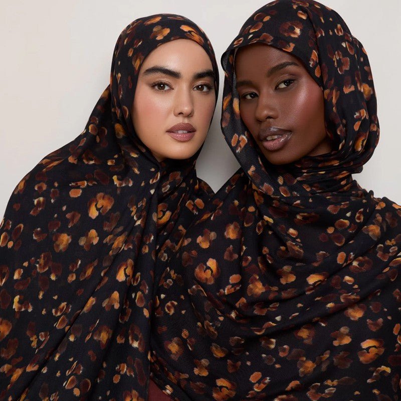 Breathable Versatile Stylish Headscarf Floral - Print Hijab (MH177) - Mariam's Collection