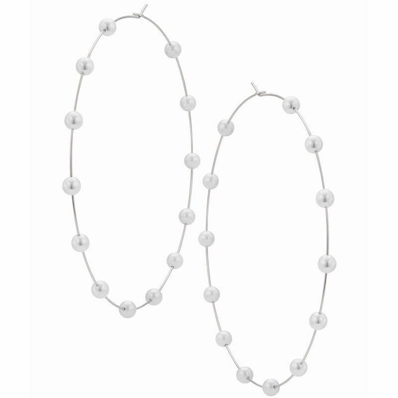Chic Pearl Earrings Hoop Oversized Earrings (MAC320) - Mariam's Collection