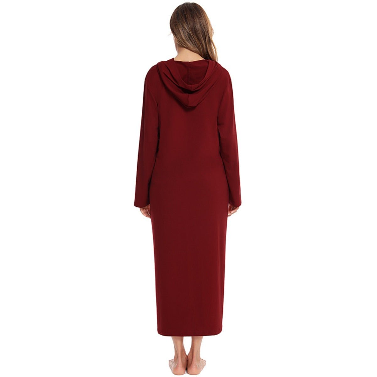 Cozy Longline Zip - Up Cardigan with Pockets | Home Wear Comfort(MS110) - Mariam's Collection