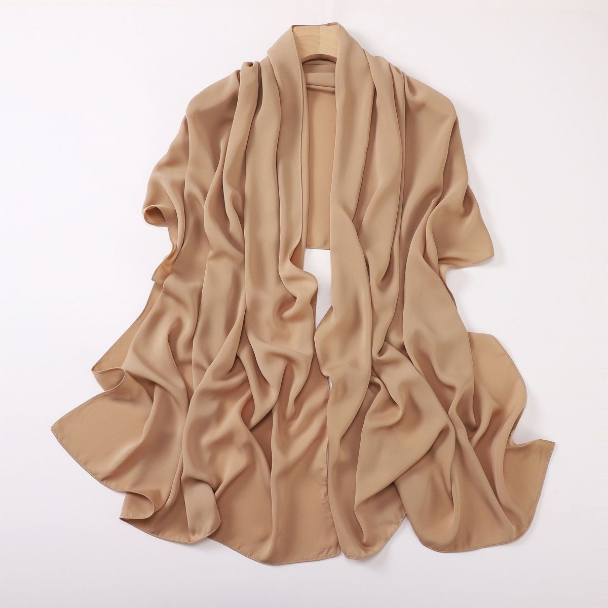 Crinkle - Resistant Long Hijab Silk - Like Hijab (MH154) - Mariam's Collection