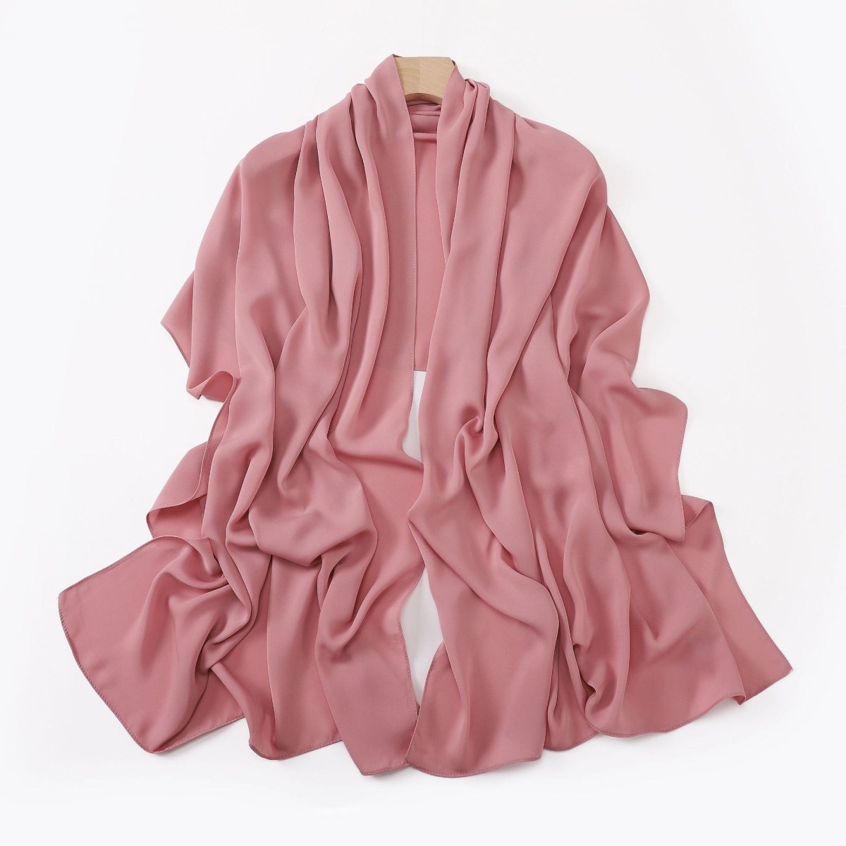 Crinkle - Resistant Long Hijab Silk - Like Hijab (MH154) - Mariam's Collection