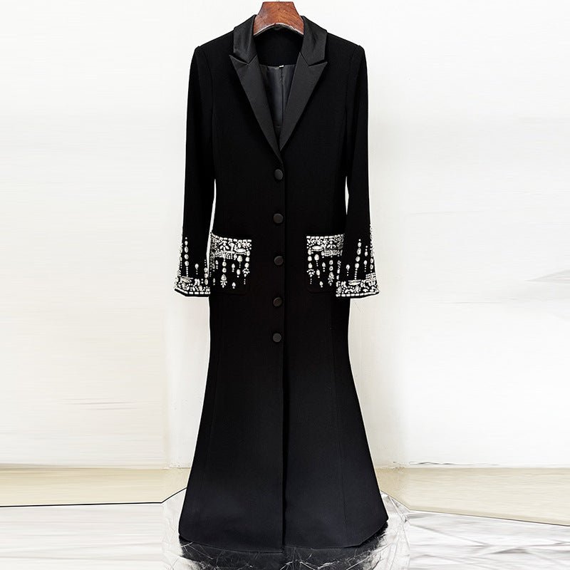 Crystal Embellished Blazer Evening Gown(MS300) - Mariam's Collection