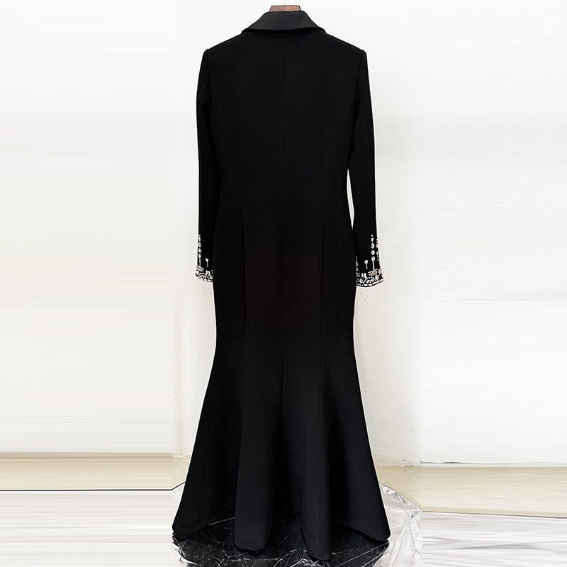 Crystal Embellished Blazer Evening Gown(MS300) - Mariam's Collection