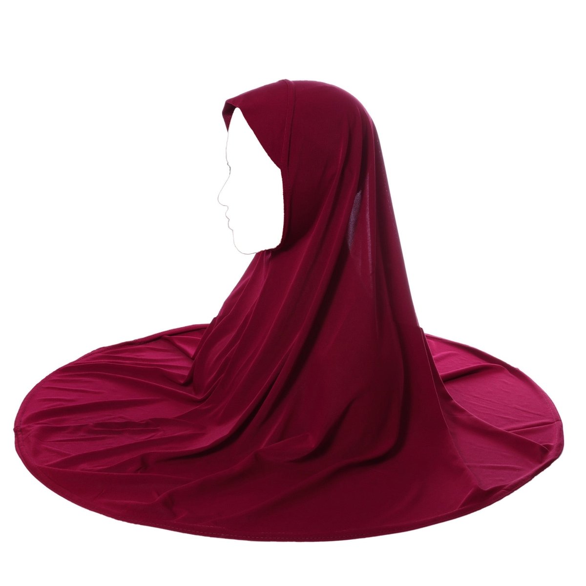 Crystal Linen Round Edge Khimar Hijab(MK028) - Mariam's Collection