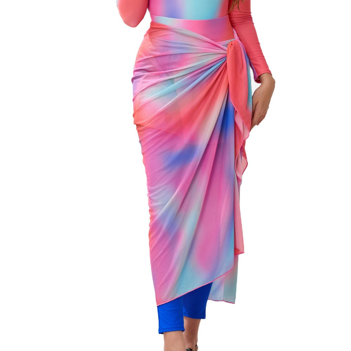 Long Sleeve Peplum Swim Set(MB025) - Mariam's Collection