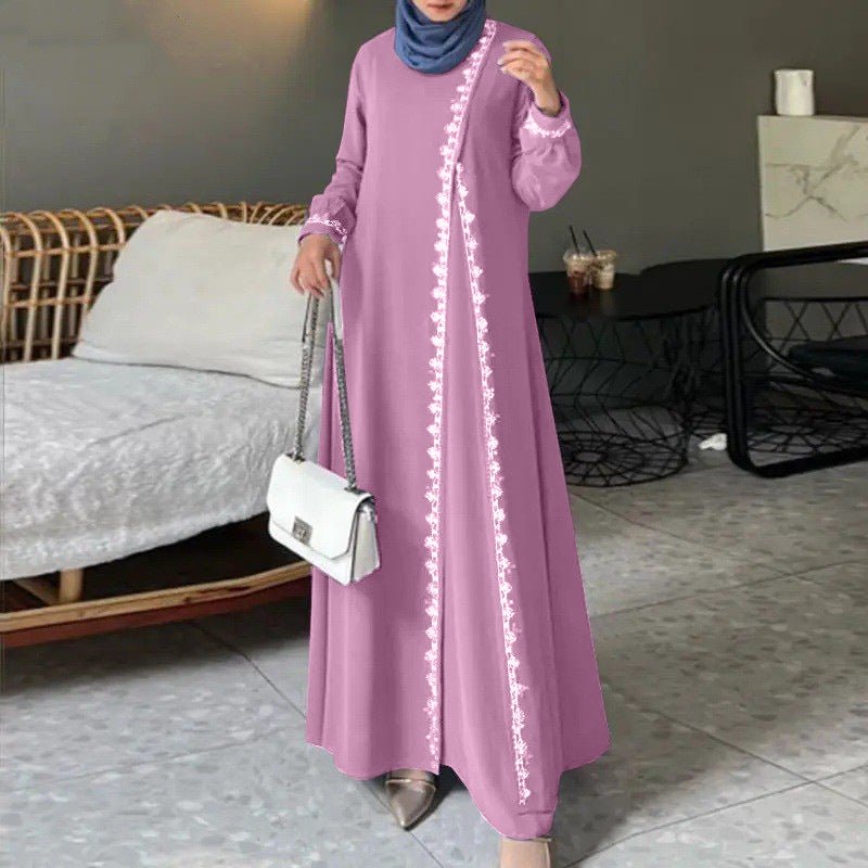 Designer Lace Detailing Casual Abaya (MA146) - Mariam's Collection