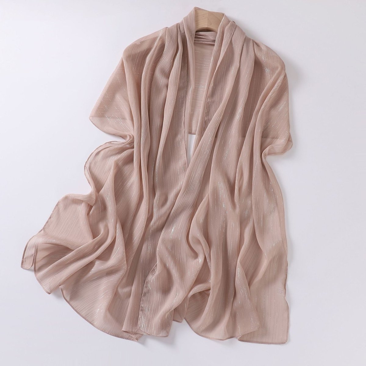 Effortless Grace Scarf Silver Crinkle Chiffon Hijab (MH153) - Mariam's Collection