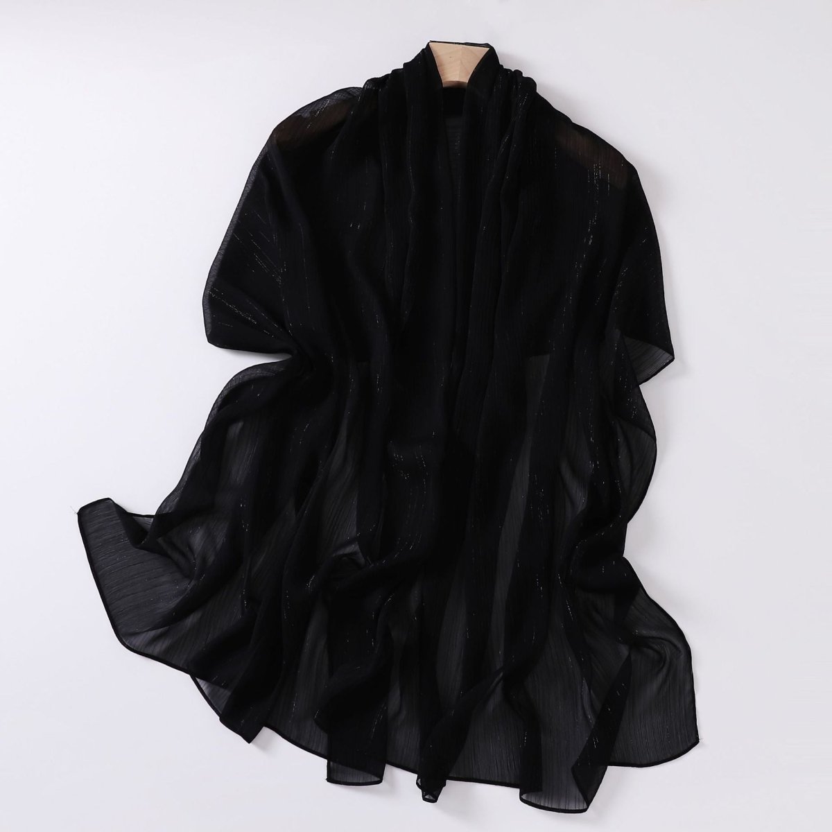 Effortless Grace Scarf Silver Crinkle Chiffon Hijab (MH153) - Mariam's Collection