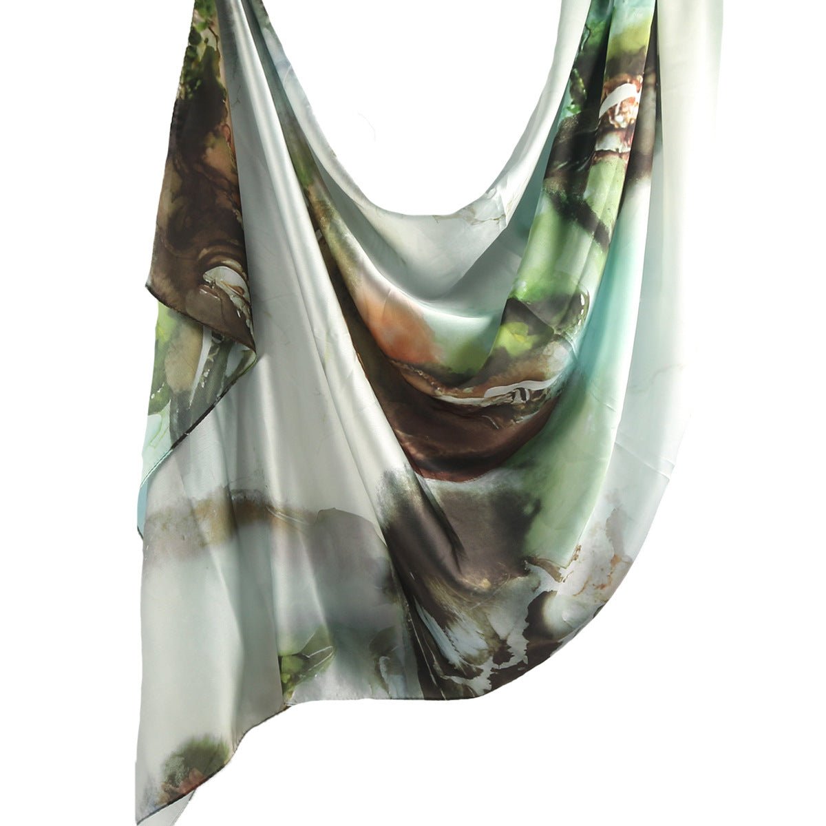 Elegance Satin Marble Print Hijab (MH172) - Mariam's Collection