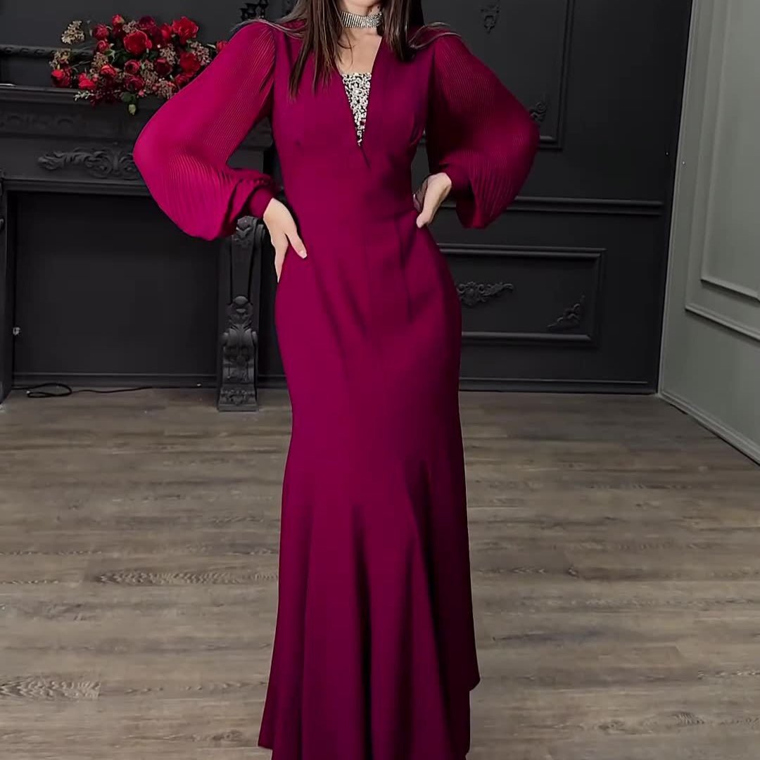 Flowing asymmetric hem of elegant party dress showing graceful silhouette