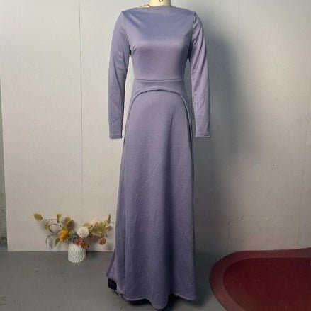 Elegant Long Sleeve Modest Gown(MS297) - Mariam's Collection