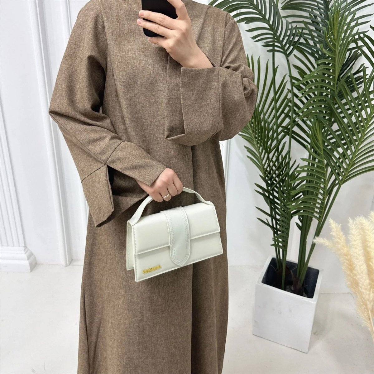 Elegant Loose Abaya with Pockets (MA104) - Mariam's Collection