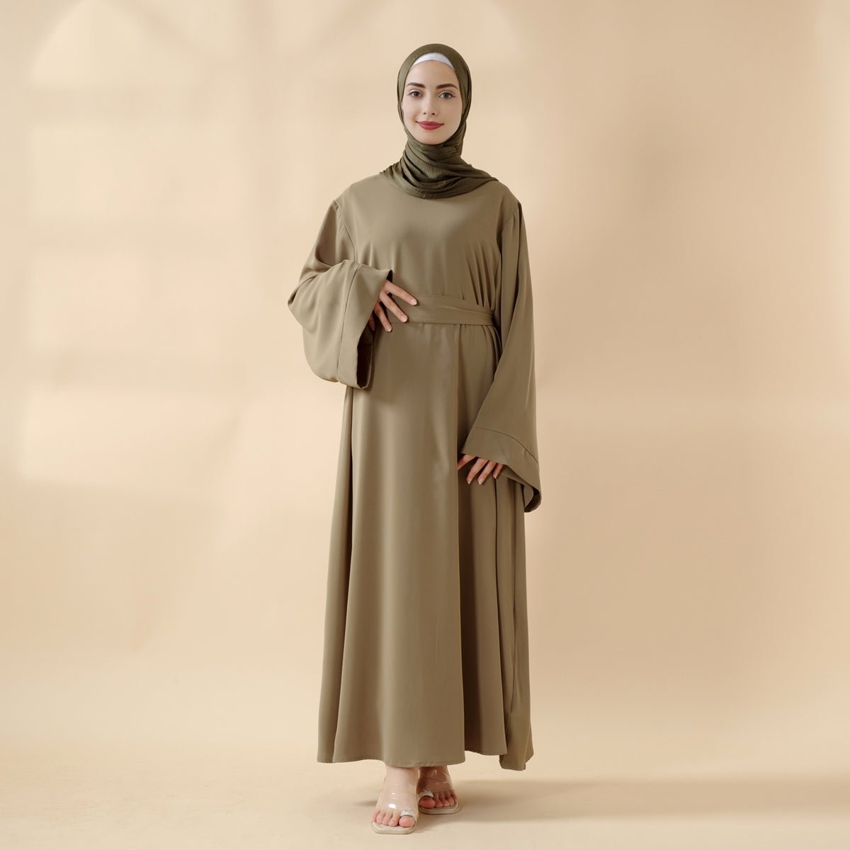 Elegant Solid Color Abaya For Muslimahs (MA036) - Mariam's Collection