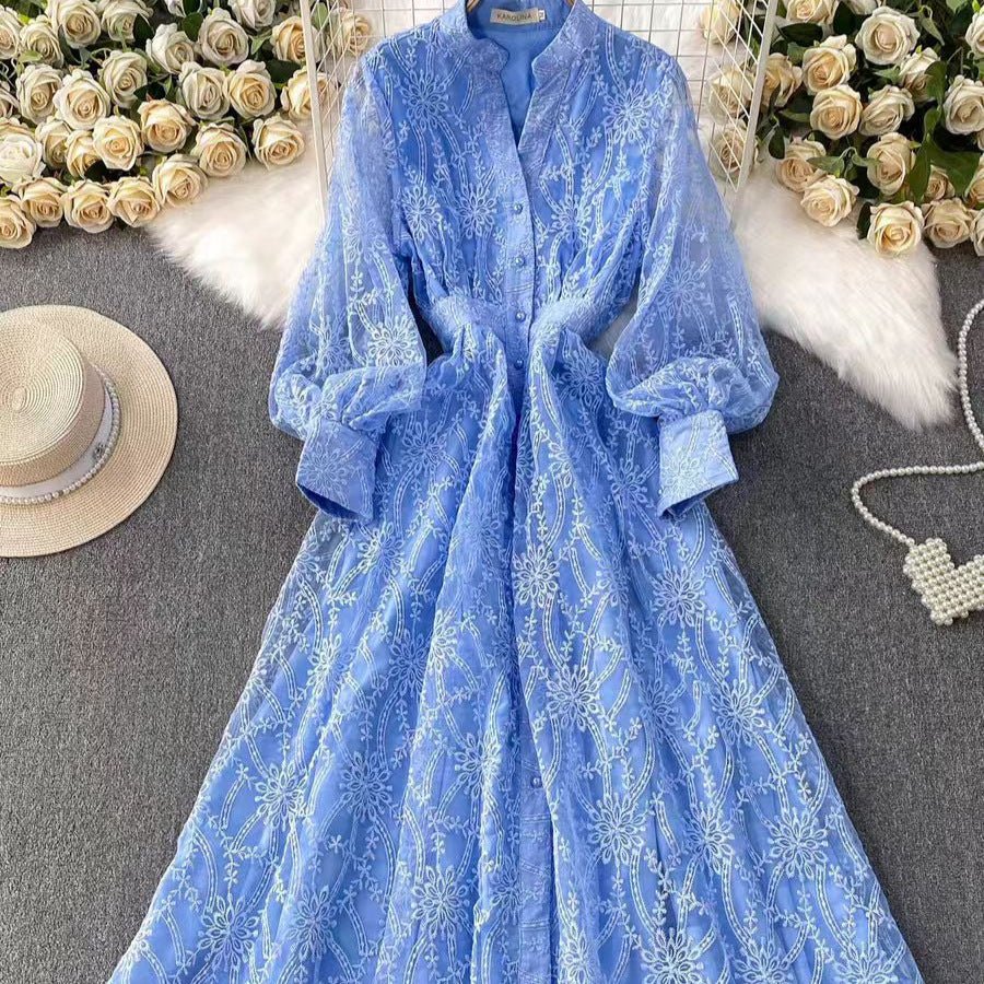 Embroidered Lace Dress – Floral Lace Maxi Dress MS327