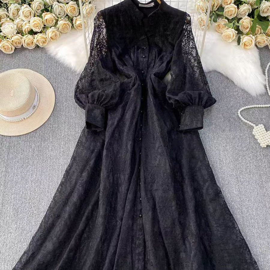 Embroidered Lace Dress – Floral Lace Maxi Dress MS327