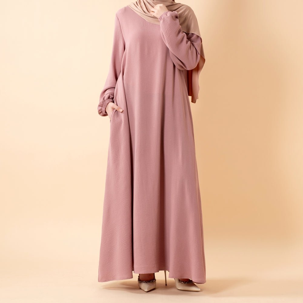 Essential Flow Crepe Maxi Dress with Pockets — Everyday Modest Abaya
