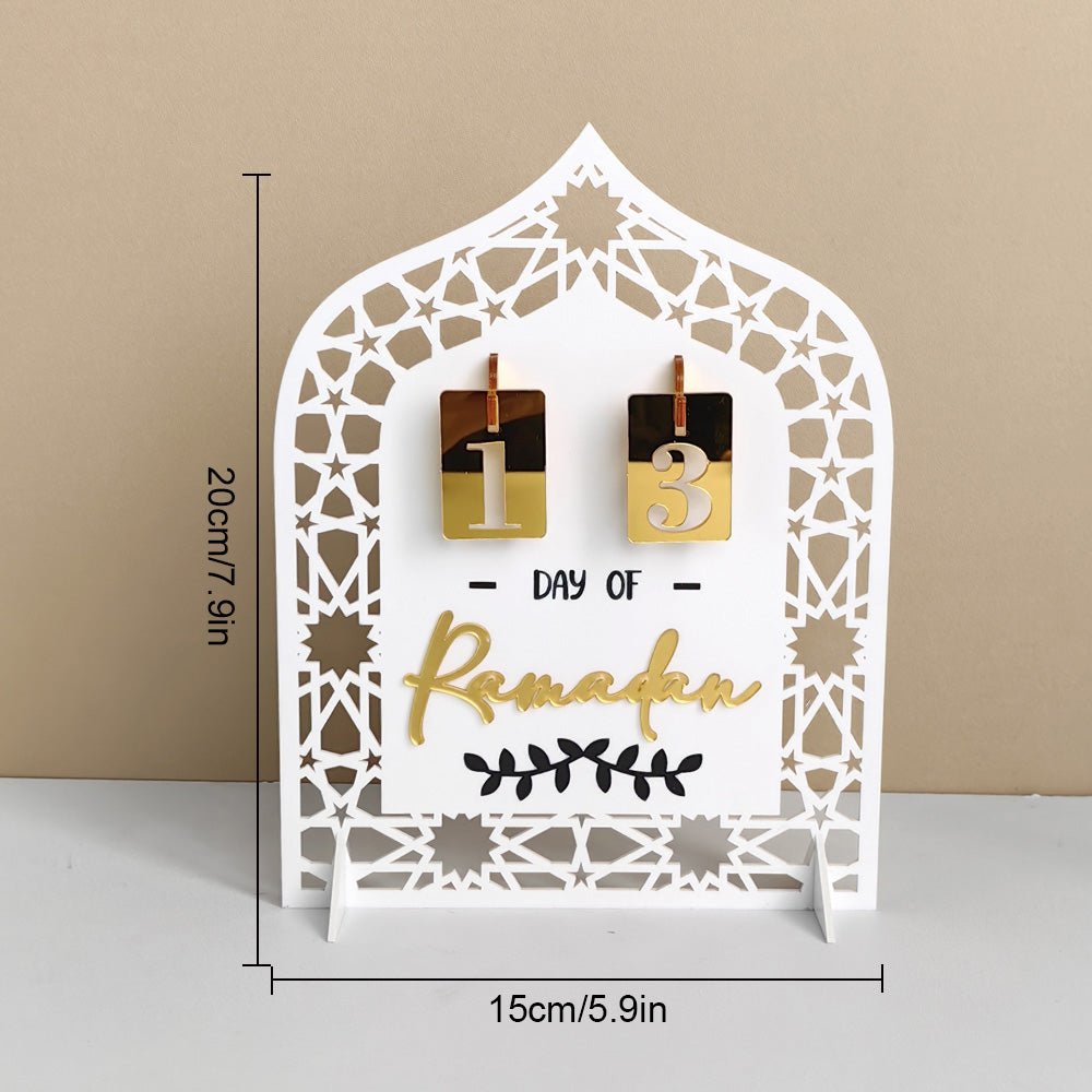 Festive Home Craft Ornament Ramadan Countdown Acrylic Tabletop Decor (MAC403) - Mariam's Collection
