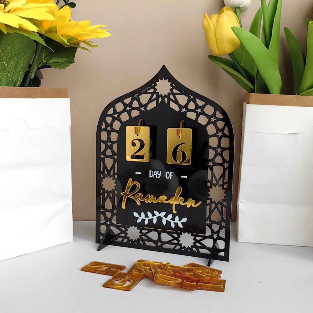 Festive Home Craft Ornament Ramadan Countdown Acrylic Tabletop Decor (MAC403) - Mariam's Collection