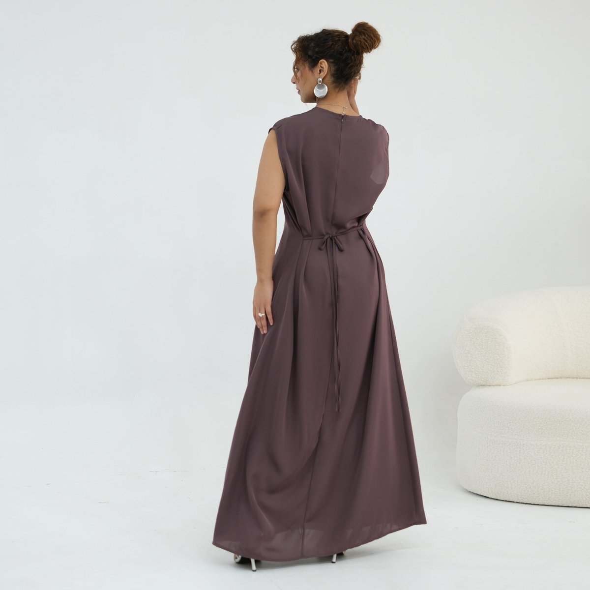 Concealed back zip on inner maxi dress