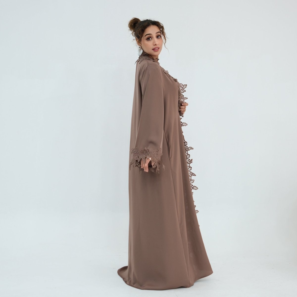 Sleeveless round-neck modest maxi dress styling