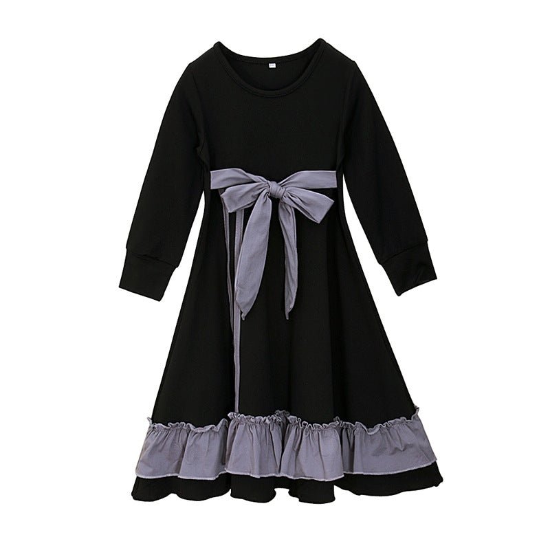 Girls Dress & Hijab Set with Contrast Trim(MKG025) - Mariam's Collection