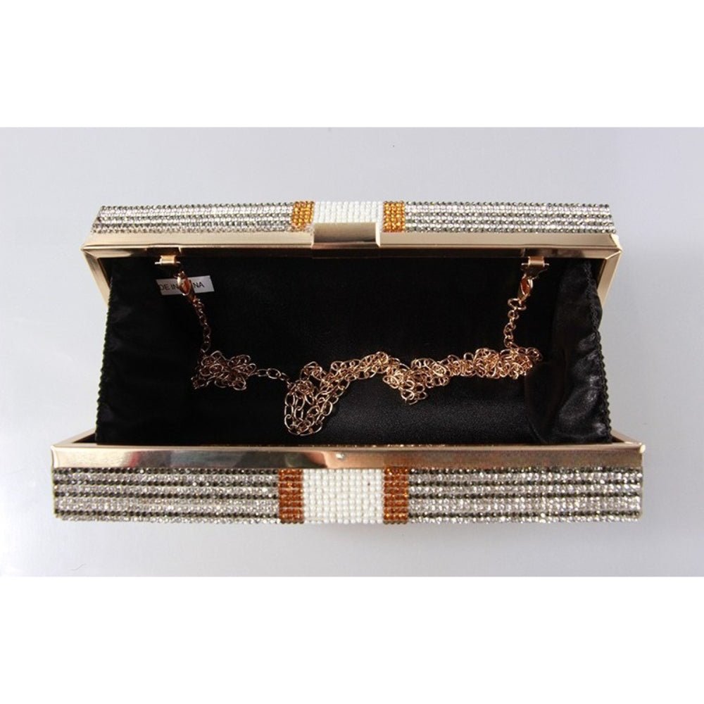 Glamorous Fully Bedazzled Dollar Motif Evening Bag Party Clutch (MAC293) - Mariam's Collection