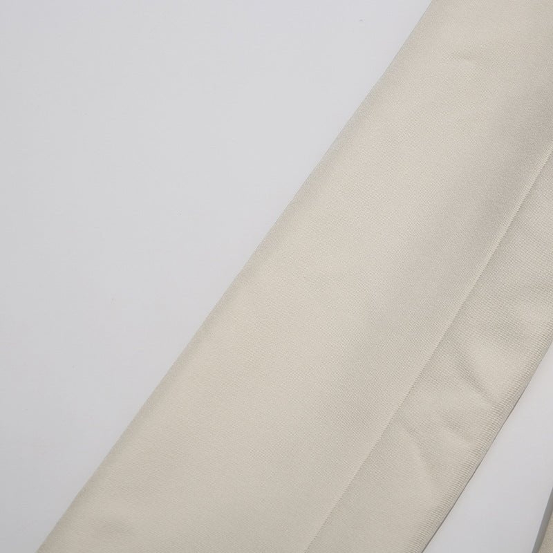 Structured blazer with straight leg pants in warm apricot tone