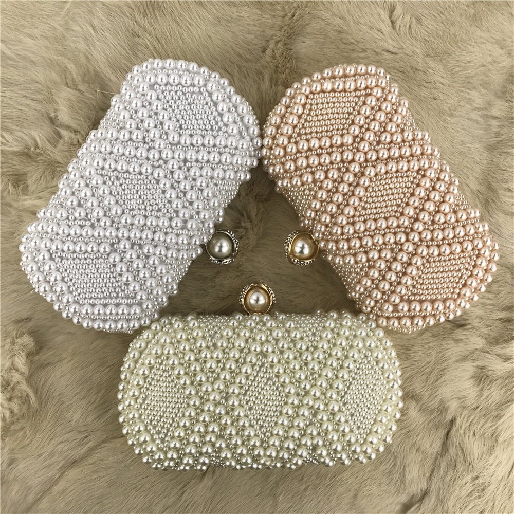 Hand - Beaded Pearl Evening Elegance Handbag (MAC286) - Mariam's Collection
