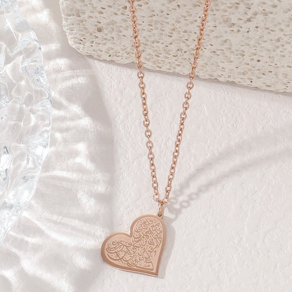 High - End Engraved Love Titanium Steel Necklace (MAC232)(WITH GIFT BOX) - Mariam's Collection