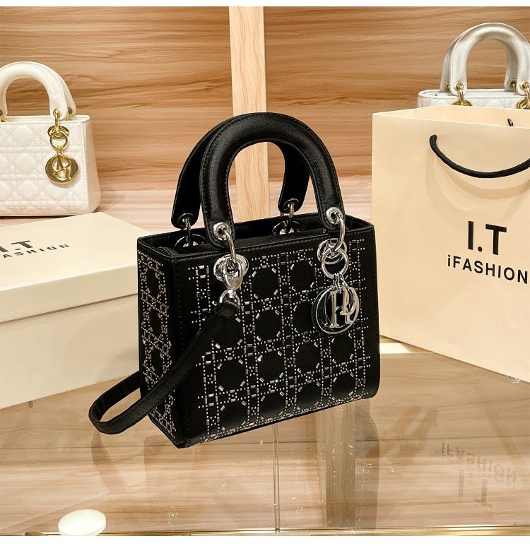 Hot diamond heavy industry high - end satin Princess Diana bag(MAC220) - Mariam's Collection
