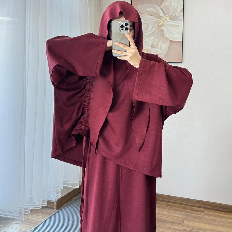 Integrated Hijab Hoodie & Maxi Skirt Set(MS194) - Mariam's Collection