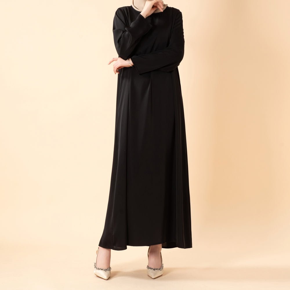 Long Sleeve Satin Inner Dress (MA061) - Mariam's Collection