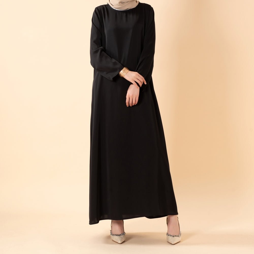 Long Sleeve Satin Inner Dress (MA061) - Mariam's Collection
