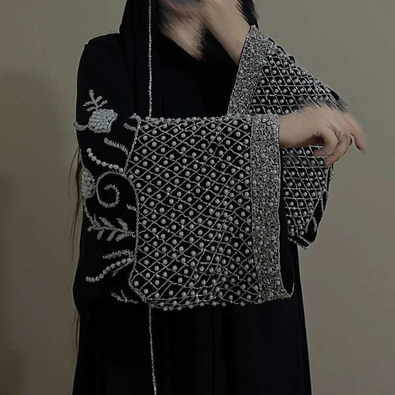 Luxury Embellished Open Abaya & Hijab Set (MOA276) - Mariam's Collection