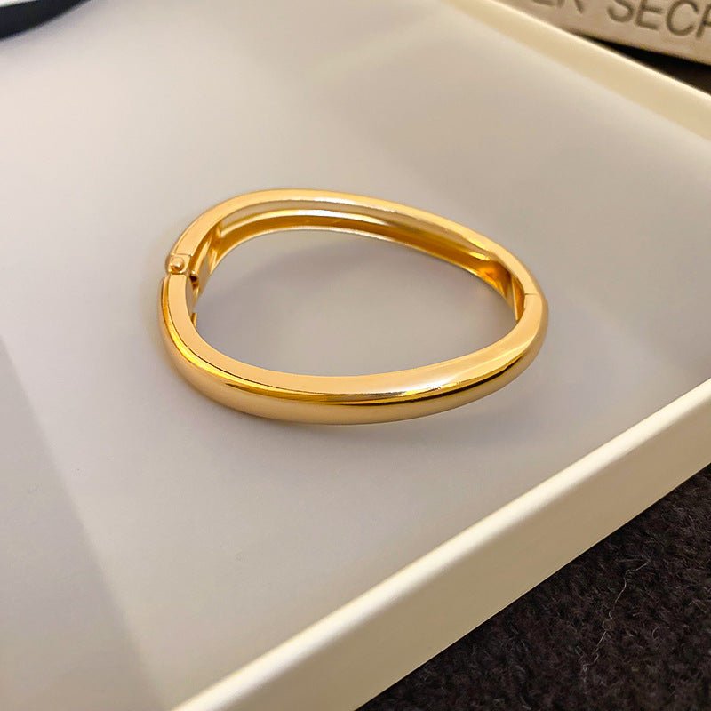 Luxury Minimalist Glossy High - grade Shiny Bracelets - Simple Temperament Cold - Tone Bangles (MAC242) - Mariam's Collection