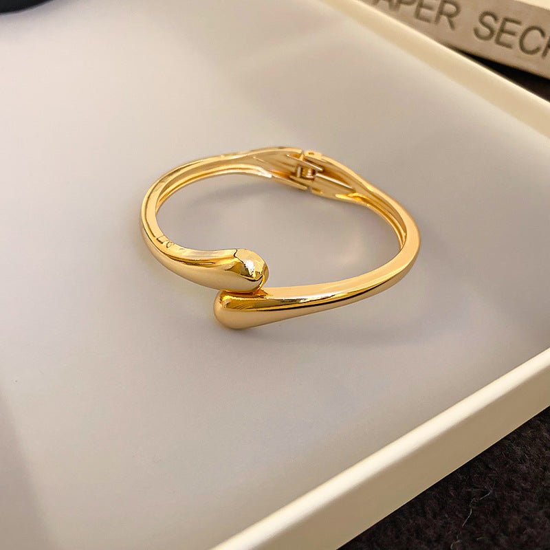 Luxury Minimalist Glossy High - grade Shiny Bracelets - Simple Temperament Cold - Tone Bangles (MAC242) - Mariam's Collection
