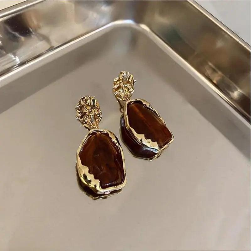 MAC065 Needle Pendant Vintage Geometry Acrylic Earrings - Mariam's Collection